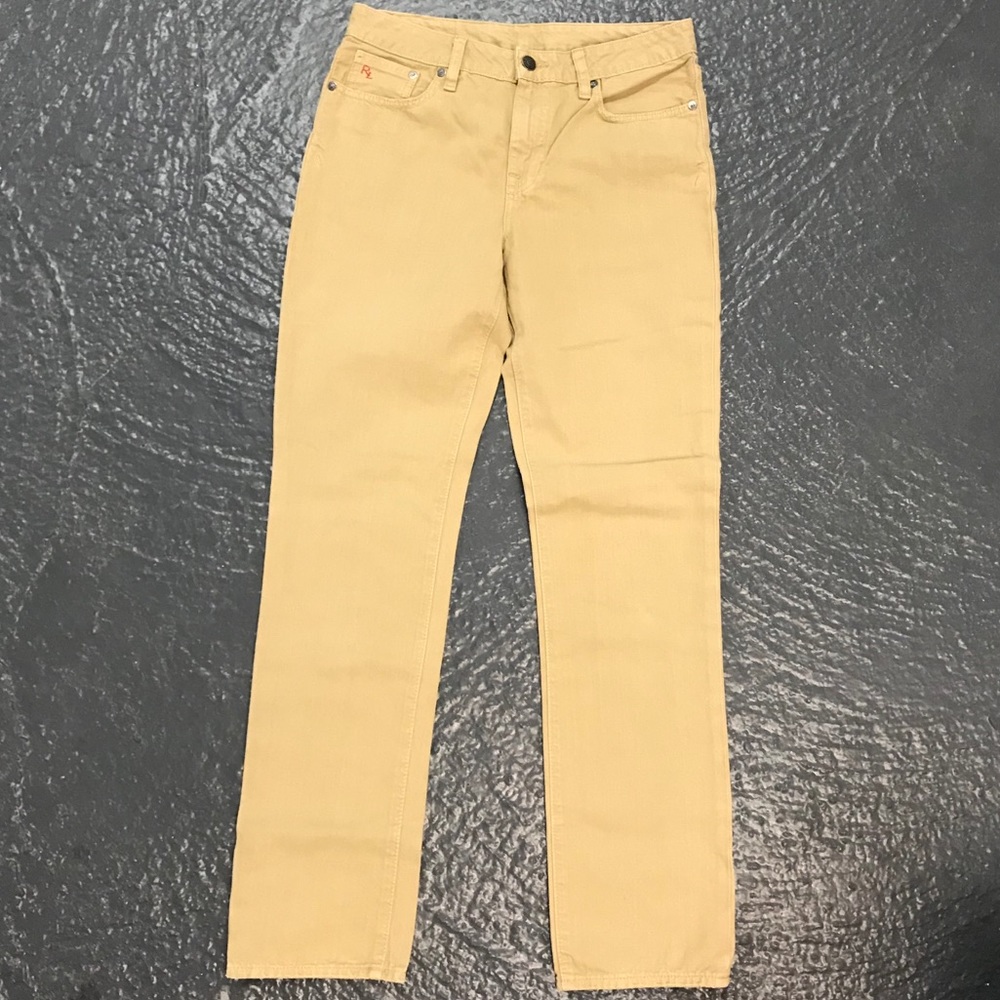 POLO RL Yellow Cotton Straight Jeans - Size 16